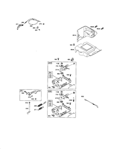 Control Bracket Diagram and Parts List for 20B400 0017-0698 Briggs and Stratton Engine